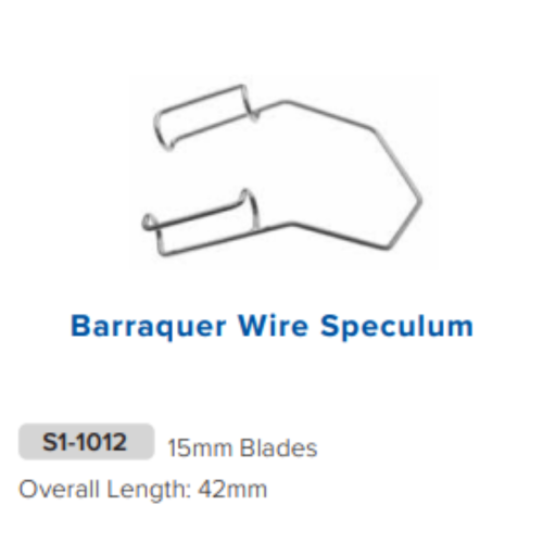 Barraquer Wire Speculum, Adult, Temporal