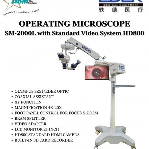 EYE OPERATING MICROSCOPE SM-2000L OLYMPUS OPTIC SZ51 VIDEO SYSTEM HD800 STANDARD