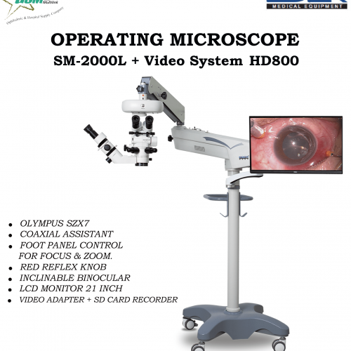 EYE OPERATING MICROSCOPE SM-2000L OLYMPUS OPTIC SZX7 VIDEO SYSTEM HD800 STANDARD